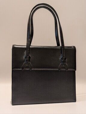Vintage 50s 60s Peck & Peck Classic Black Structured Handbag